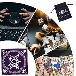 Square Flannelette Altar Tarot Tablecloth&nbsp;AJEW-HY0002-32B
