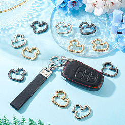12Pcs 3 Colors Alloy Spring Gate Rings&nbsp;FIND-TA0010-06