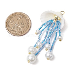 Glass Seed Beaded Jellyfish Pendants&nbsp;PALLOY-MZ00571-03