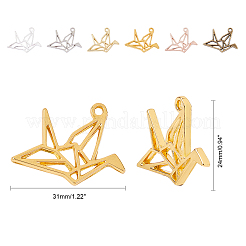 6 Colors Alloy Open Back Bezel Pendants&nbsp;PALLOY-OC0002-07-RS