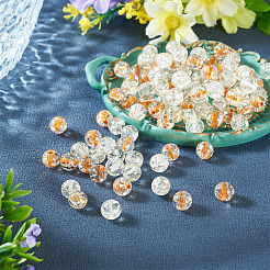 100Pcs Crackle Transparent Glass Beads Strands&nbsp;GLAA-TA0004-11A