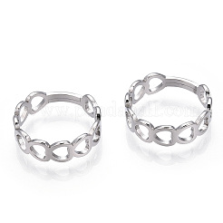 Non-Tarnish 304 Stainless Steel Hollow Out Heart Adjustable Ring for Women&nbsp;RJEW-T027-11P