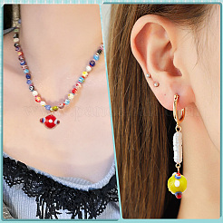 1 Strand Handmade Pumpkin Spot Lampwork Beads&nbsp;LAMP-LT0001-04