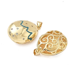 Brass Micro Pave Clear Cubic Zirconia Enamel Pendants&nbsp;KK-G536-24G