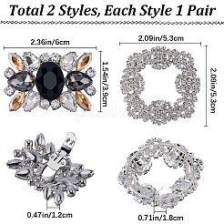 4Pcs 2 Style Alloy Rhinestone Shoe Buckle Clips&nbsp;AJEW-GF0008-65
