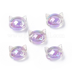 UV Plating Rainbow Iridescent Acrylic Beads&nbsp;X-OACR-H015-05