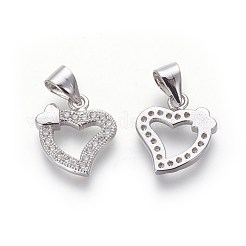 Brass Micro Pave Cubic Zirconia Charms&nbsp;ZIRC-J021-08P-RS