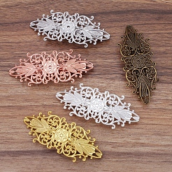 Vintage Hair Accessories Iron Hair Barrette Findings&nbsp;OHAR-PW0001-035G