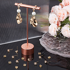 10Pcs Flat Round Brass Cubic Zirconia Stud Earring Findings&nbsp;KK-BBC0012-73