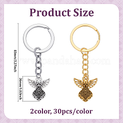 60Pcs 3 Color Alloy Keychain&nbsp;KEYC-PH01557