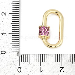 Oval Brass Micro Pave Cubic Zirconia Screw Carabiner Clasps&nbsp;KK-G522-47G-01