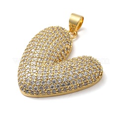 Brass Micro Pave Clear Cubic Zirconia Pendants&nbsp;KK-B094-04G