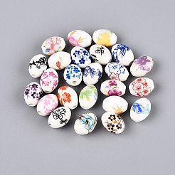 Printed Handmade Porcelain Beads&nbsp;PORC-Q007-13B
