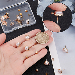 20Pcs Brass Stud Earring Findings&nbsp;MAK-BBC0001-28
