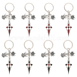 5Pcs Alloy Rhinestone Keychains&nbsp;KEYC-YW00288-01