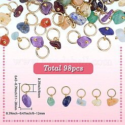 98Pcs 7 Styles Natural Stone Chip Charms&nbsp;FIND-SC0020-25