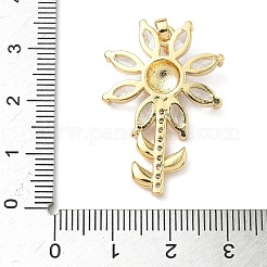 Brass Micro Pave Cubic Zirconia Pendants and Glass&nbsp;KK-Q068-24G