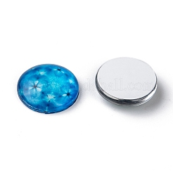 Mosaic Printed Glass Half Round/Dome Cabochons&nbsp;GGLA-N004-16mm-G