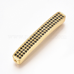 Brass Micro Pave Cubic Zirconia Beads&nbsp;ZIRC-T004-45G
