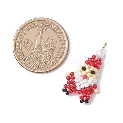 Glass Seed Beaded Santa Claus Pendants&nbsp;PALLOY-MZ01031