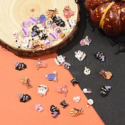 100Pcs Halloween Theme Printed Opaque Resin Cabochons&nbsp;CRES-YW0002-57