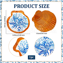 Flower Printed Natural Shell Jewelry Plates&nbsp;AJEW-WH0796-37