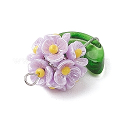 Glass Seed Beaded Flower Pendants&nbsp;X1-PALLOY-MZ00521-04