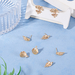 8Pcs 4 Styles Brass with Clear Cubic Zirconia Stud Earring Findings&nbsp;KK-TA0002-61