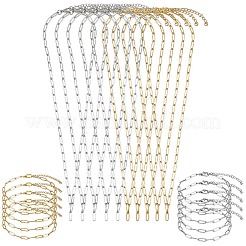 304 Stainless Steel Paperclip Chains Necklaces & Bracelet Jewelry Sets&nbsp;SJEW-SC0001-07