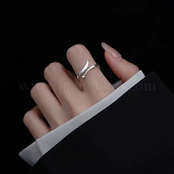 Heart & Wing Rhodium Plated 925 Sterling Silver Cuff Rings&nbsp;FS-WGFEBDA-01