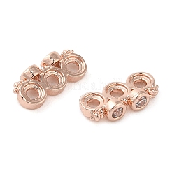 Rack Plating Brass Pave Clear Cubic Zirconia Spacer Bars&nbsp;KK-B088-11B-RG