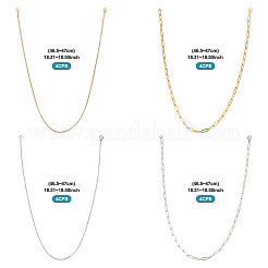 16Pcs 4 Style 304 Stainless Steel Chain Necklaces&nbsp;NJEW-TAC0026