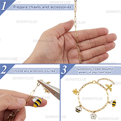 304 Stainless Steel Paperclip Chains Necklaces & Bracelet Jewelry Sets&nbsp;SJEW-SC0001-07G