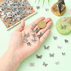 100Pcs 10 Styles Butterfly Theme Tibetan Style Alloy Beads&nbsp;FIND-CJ0005-63