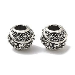 Barrel Antique Silver Plated Metal Alloy Rhinestone European Beads&nbsp;ALRI-Q228-02I