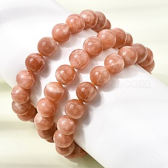 10MM Natural Sunstone Round Beaded Stretch Bracelets for Women&nbsp;GG-CBA3F02-11B