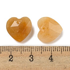 Natural Topaz Jade Faceted Heart Charms&nbsp;G-G123-01C