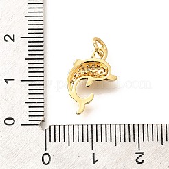 Brass Micro Pave Clear Cubic Zirconia Pendants&nbsp;LS-KK-Q040-03C-G