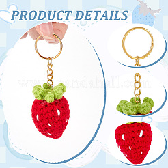 6Pcs Handmade Crochet Wool Strawberry Keychains&nbsp;KEYC-NB00003