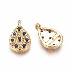 Brass Micro Pave Cubic Zirconia Pendants&nbsp;KK-D156-07G-A