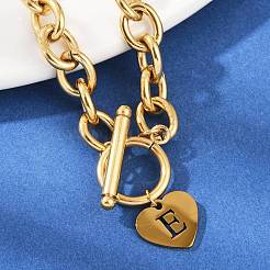 Golden 304 Stainless Steel Charm Bracelets&nbsp;NJEW-K284-01G-E