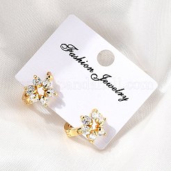 Flower Brass Hoop Earrings&nbsp;EJEW-S256-01A-G