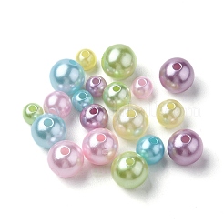 605Pcs 15 Style Spray Painted ABS Plastic Imitation Pearl Beads&nbsp;OACR-YW0001-34