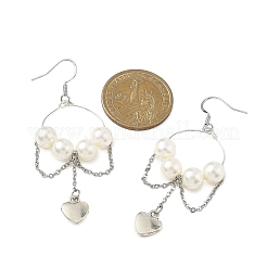 Brass Heart Dangle Earrings&nbsp;EJEW-JE06805