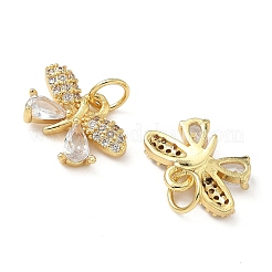 Brass Micro Pave Cubic Zirconia Charms&nbsp;KK-L243-06G-01