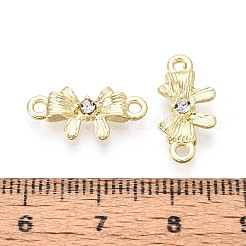 Alloy Crystal Rhinestone Bowknot Links Connector Charms&nbsp;PALLOY-T091-36G