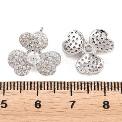 Brass Micro Pave Cubic Zirconia Stud Earrings&nbsp;EJEW-G471-51P