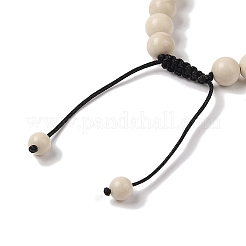 8mm Round Natural Fossil Braided Bead Bracelets&nbsp;BJEW-C067-01B-26