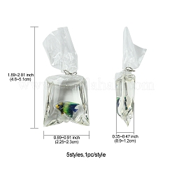 5Pcs 5 Colors Resin Pendants with Iron Jump Ring&nbsp;RESI-FS0001-70