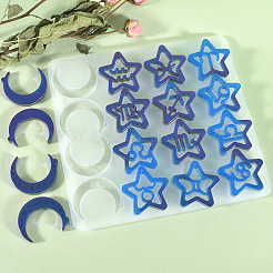 Twelve Constellations Moon & Star Pendants Silicone Molds&nbsp;DIY-G073-03
